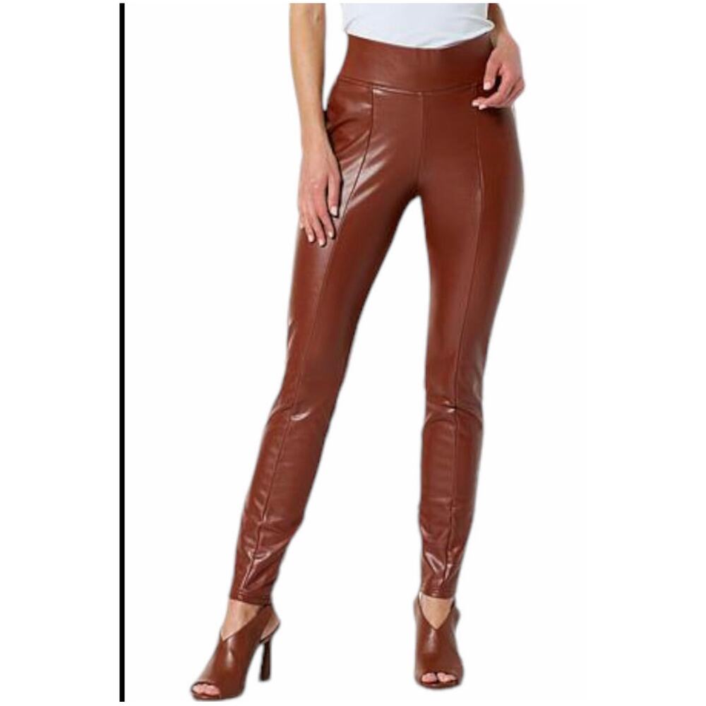 HUE Women's Faux Leather Legging Cinnamon - Regular